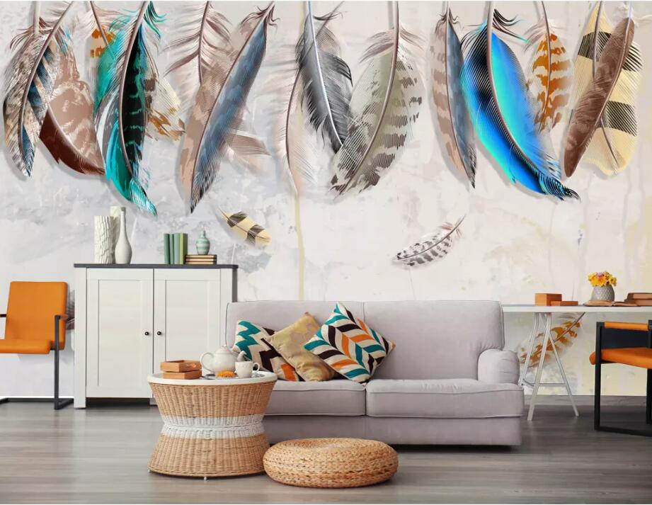 3D Colored Feather 1592 Wall Murals Wallpaper AJ Wallpaper 2 