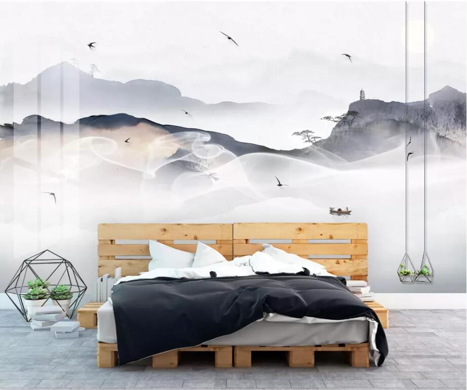 3D Misty Valley 1477 Wall Murals Wallpaper AJ Wallpaper 2 