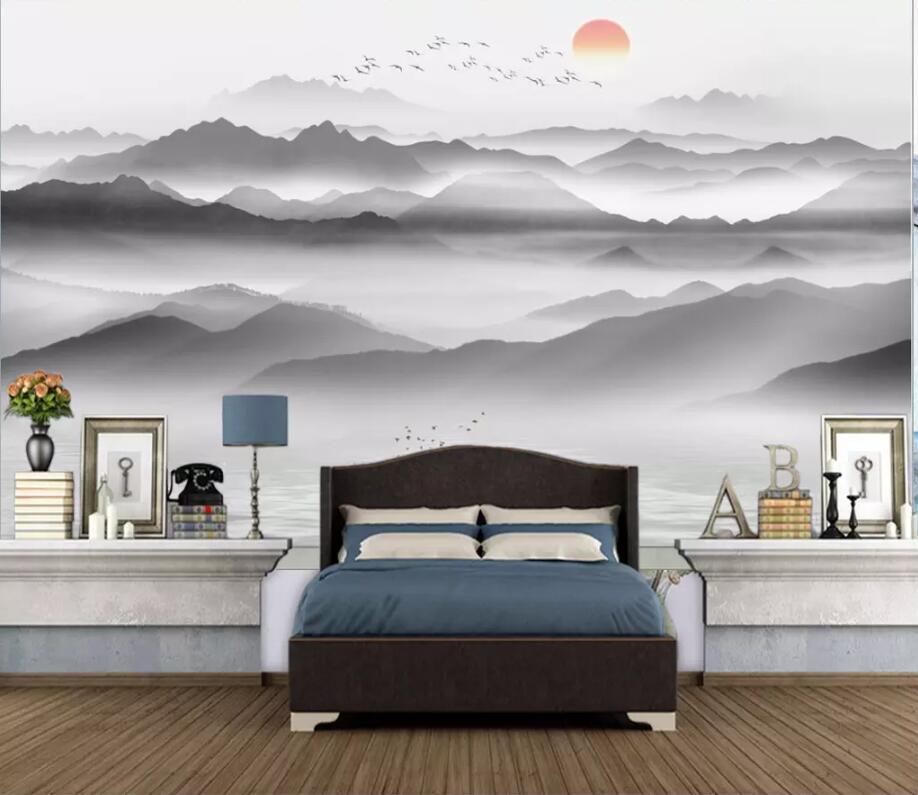 3D River Mountain 1791 Wall Murals Wallpaper AJ Wallpaper 2 