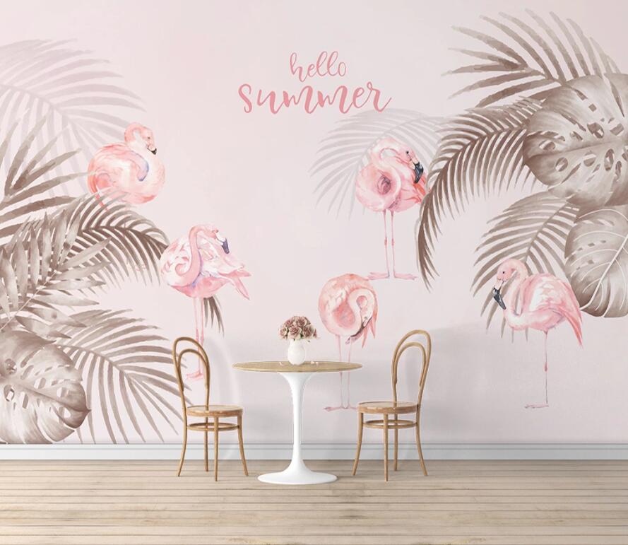 3D Pink Flamingo 1621 Wall Murals Wallpaper AJ Wallpaper 2 