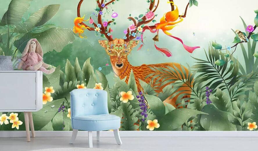 3D Forest Fawn 2403 Wall Murals Wallpaper AJ Wallpaper 2 