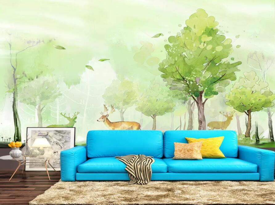 3D Green Forest 1109 Wall Murals Wallpaper AJ Wallpaper 2 