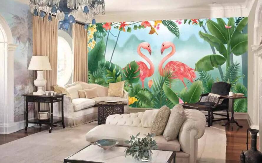 3D Pink Flamingo 2425 Wall Murals Wallpaper AJ Wallpaper 2 