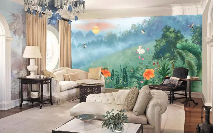 3D Flower Butterfly 1277 Wall Murals Wallpaper AJ Wallpaper 2 