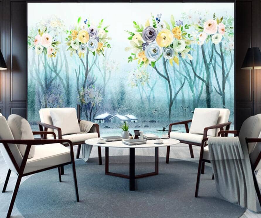 3D Colored Flowers 1644 Wall Murals Wallpaper AJ Wallpaper 2 