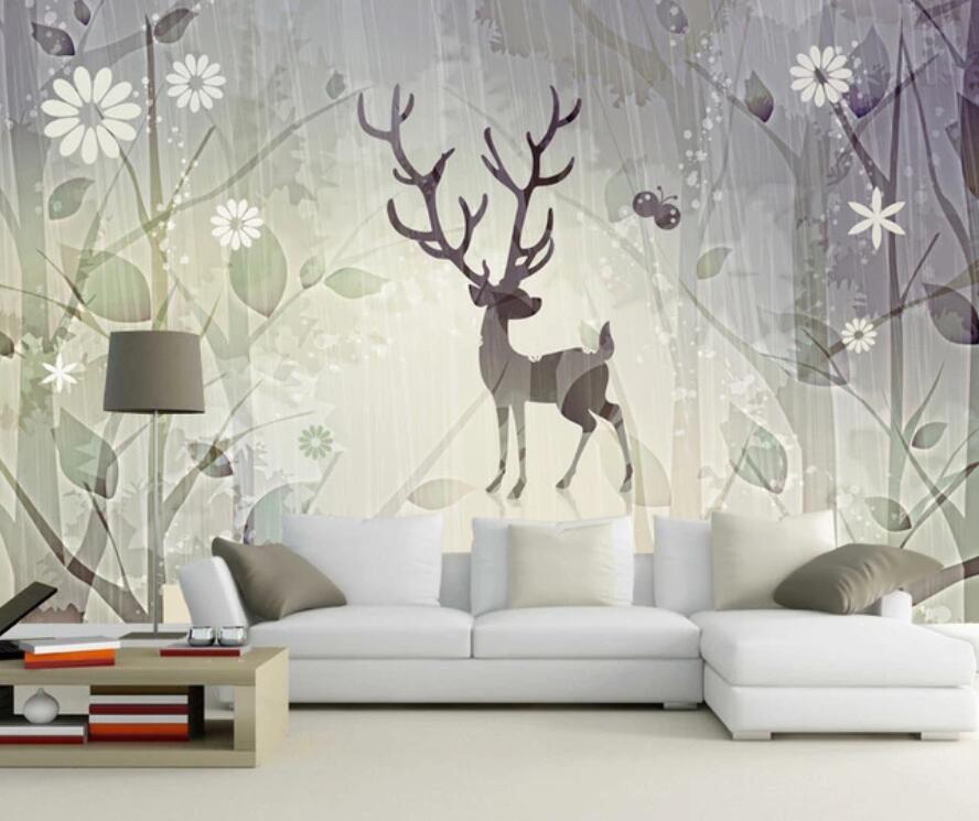 3D Forest Deer 895 Wall Murals Wallpaper AJ Wallpaper 2 