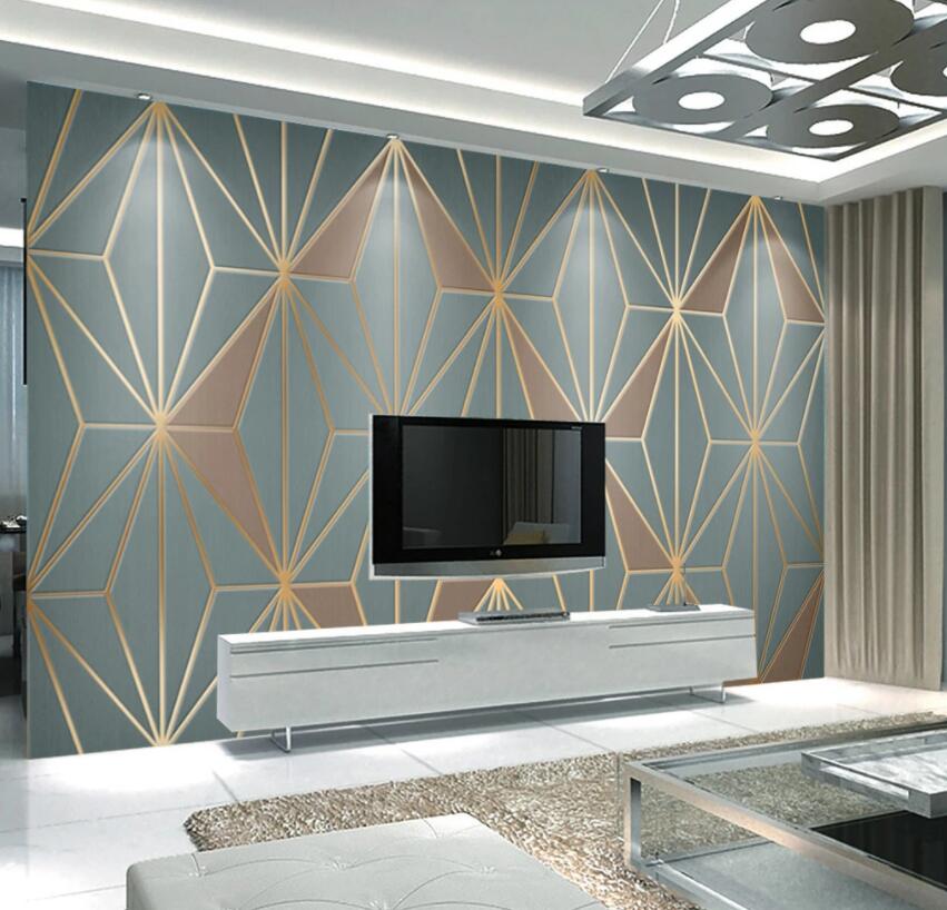 3D Golden Lines 1293 Wall Murals Wallpaper AJ Wallpaper 2 