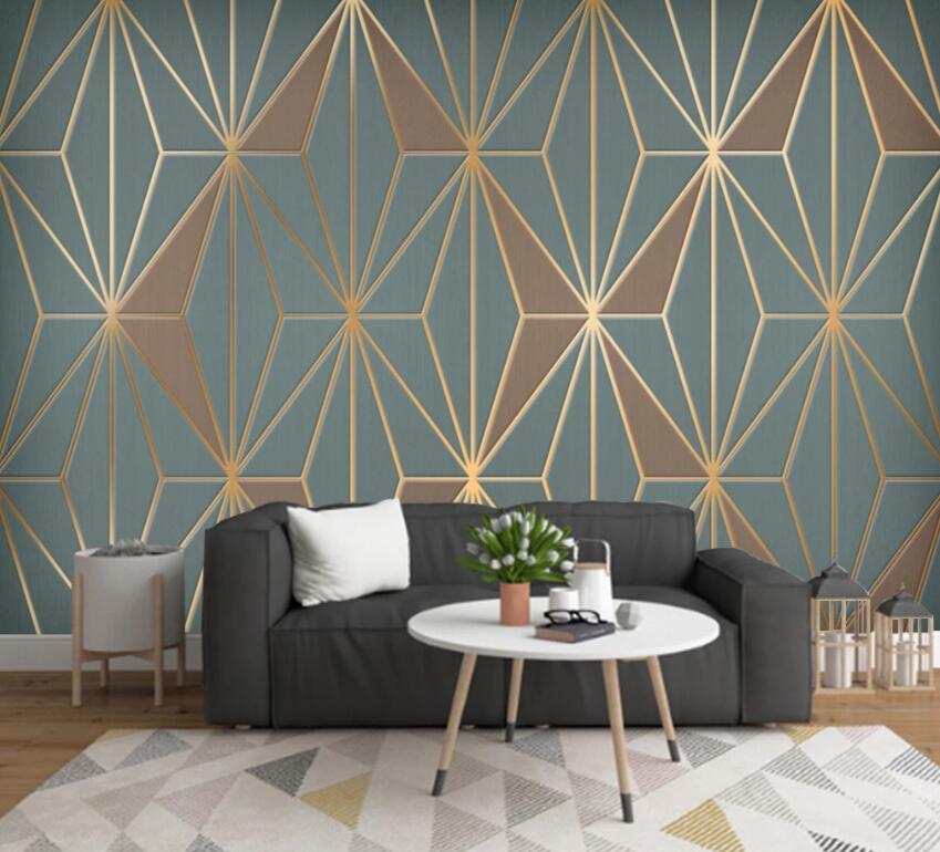 3D Golden Lines 1293 Wall Murals Wallpaper AJ Wallpaper 2 