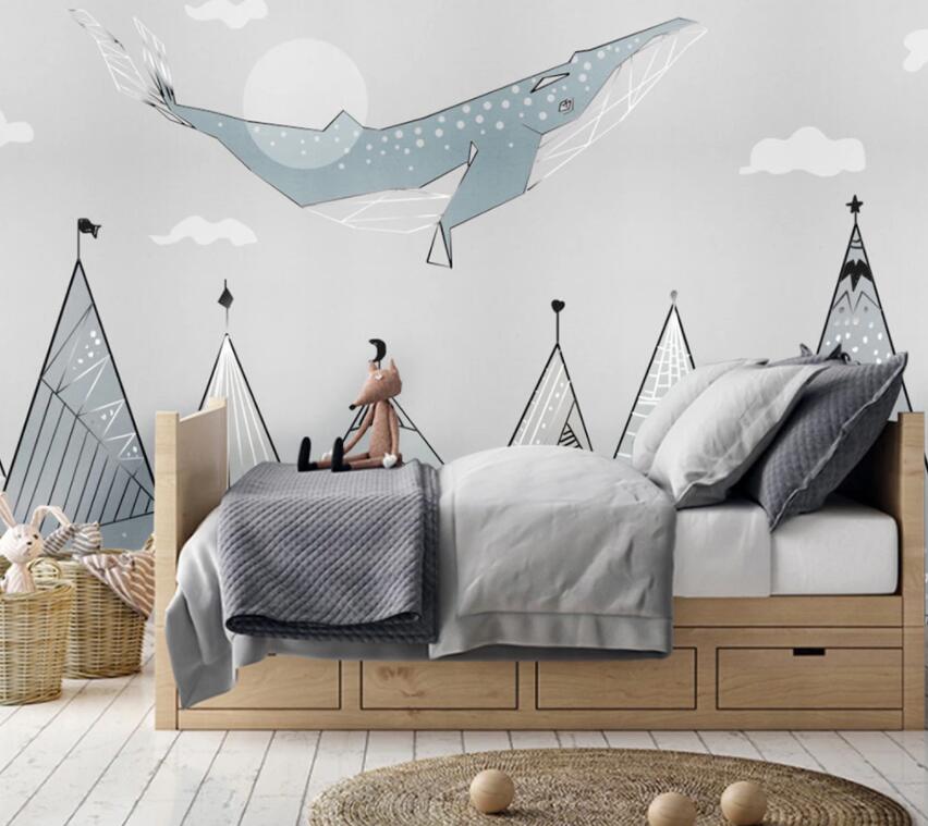 3D Cute Whale 1060 Wall Murals Wallpaper AJ Wallpaper 2 