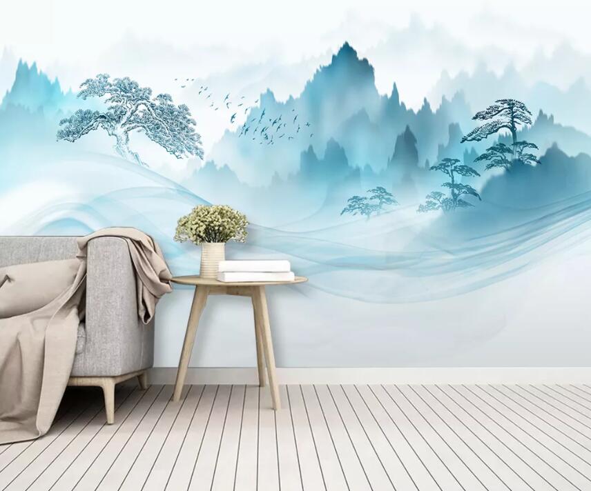 3D Misty Valley 913 Wall Murals Wallpaper AJ Wallpaper 2 