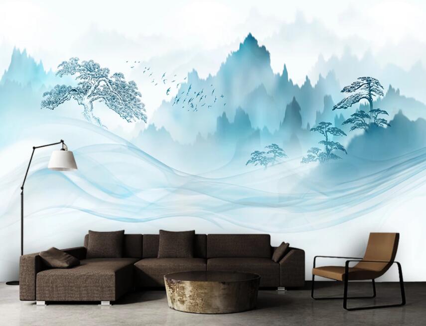 3D Misty Valley 913 Wall Murals Wallpaper AJ Wallpaper 2 