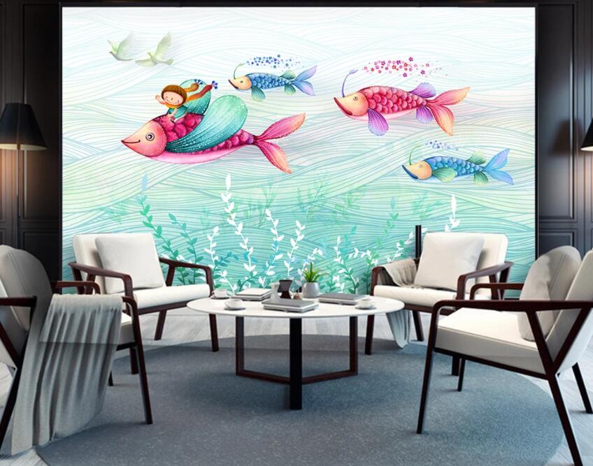 3D Colored Fish 794 Wall Murals Wallpaper AJ Wallpaper 2 