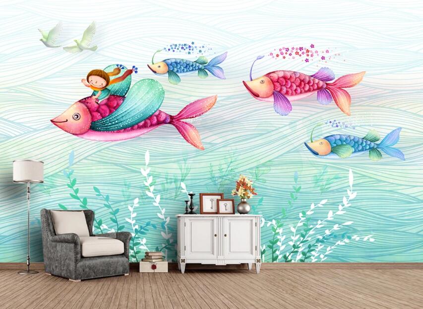 3D Colored Fish 794 Wall Murals Wallpaper AJ Wallpaper 2 