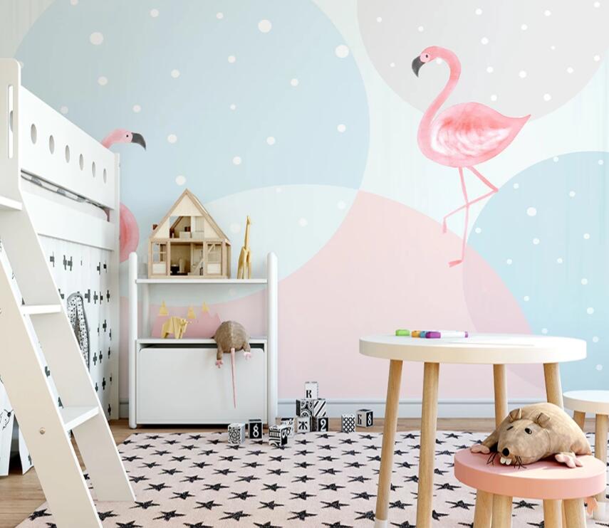 3D Pink Flamingo 1372 Wall Murals Wallpaper AJ Wallpaper 2 