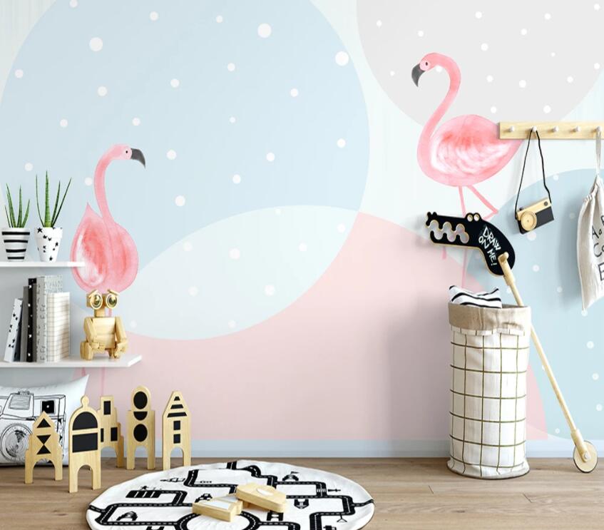 3D Pink Flamingo 1372 Wall Murals Wallpaper AJ Wallpaper 2 