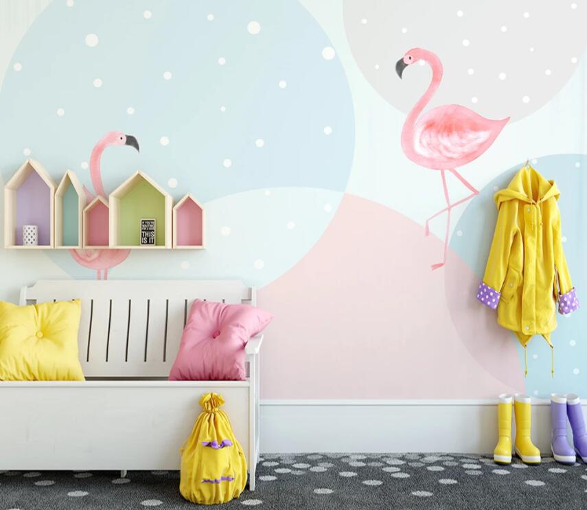 3D Pink Flamingo 1372 Wall Murals Wallpaper AJ Wallpaper 2 