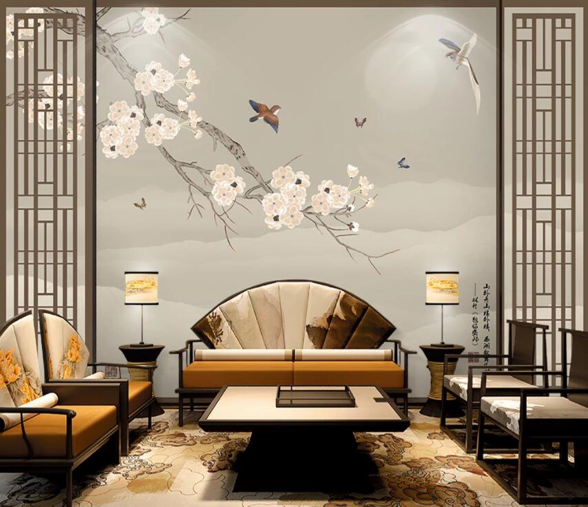 3D Flower Branch 1360 Wall Murals Wallpaper AJ Wallpaper 2 