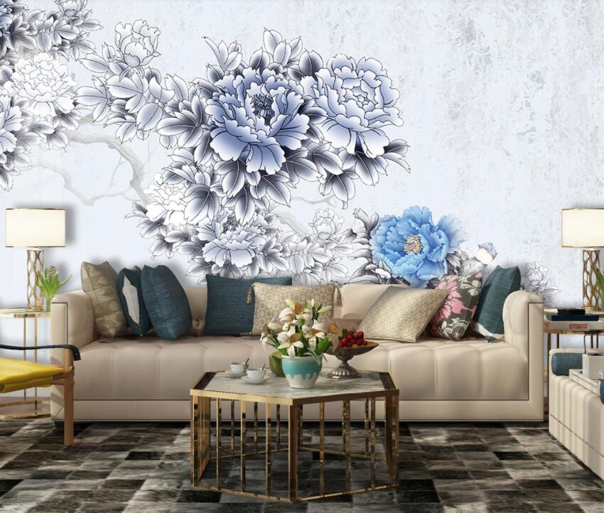 3D Branch Flower 1973 Wall Murals Wallpaper AJ Wallpaper 2 