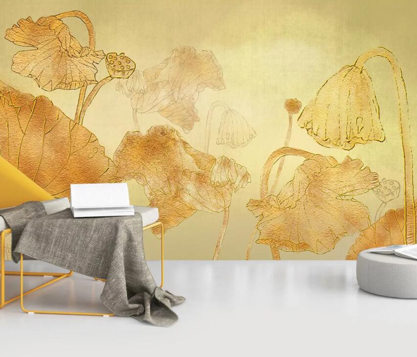 3D Lotus Pond 1972 Wall Murals Wallpaper AJ Wallpaper 2 