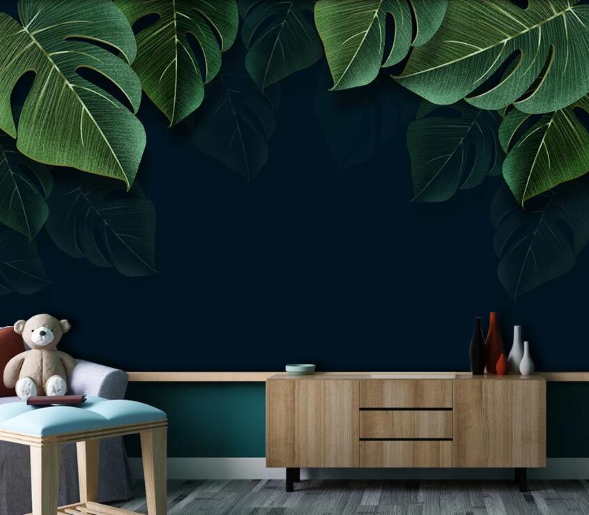 3D Green Leaves 1966 Wall Murals Wallpaper AJ Wallpaper 2 