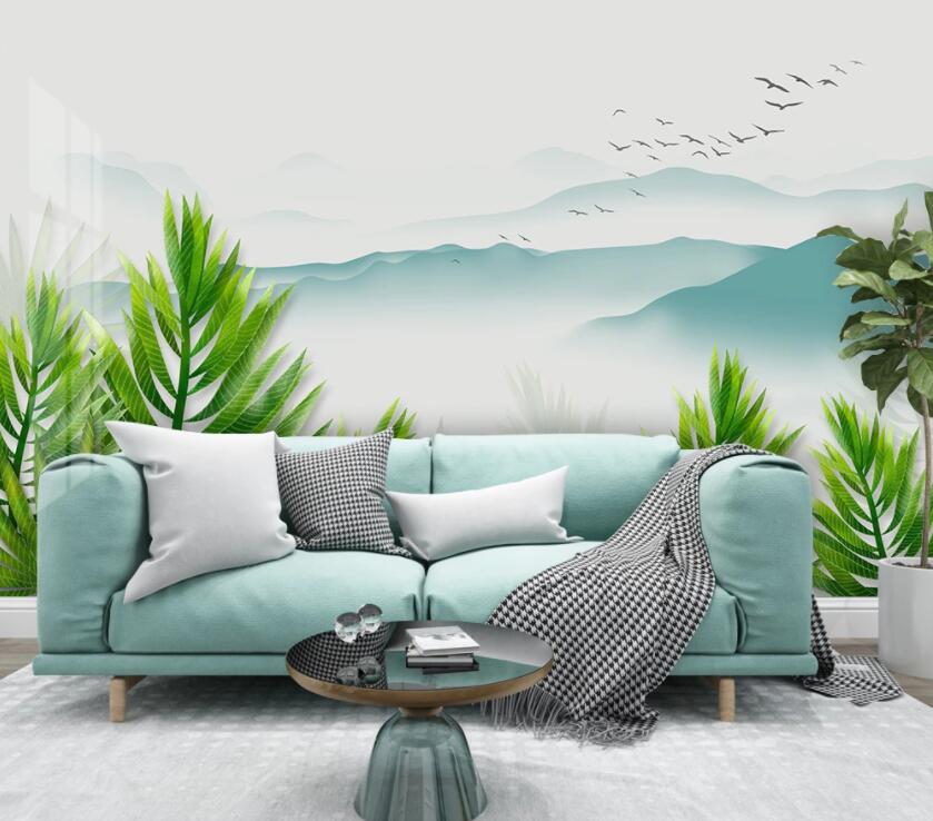 3D Valley Green Leaves 1964 Wall Murals Wallpaper AJ Wallpaper 2 