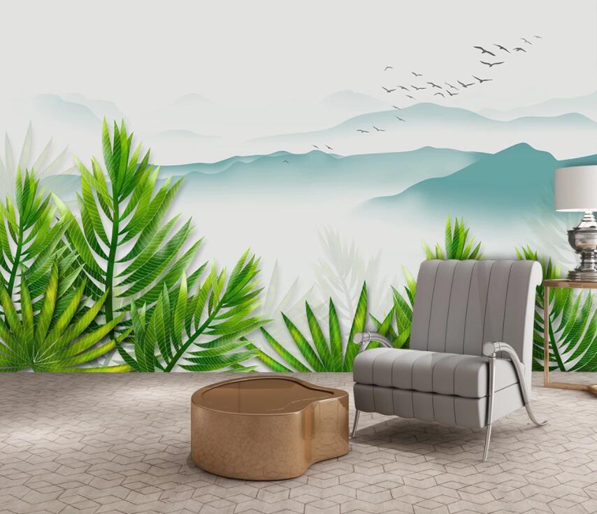 3D Valley Green Leaves 1964 Wall Murals Wallpaper AJ Wallpaper 2 