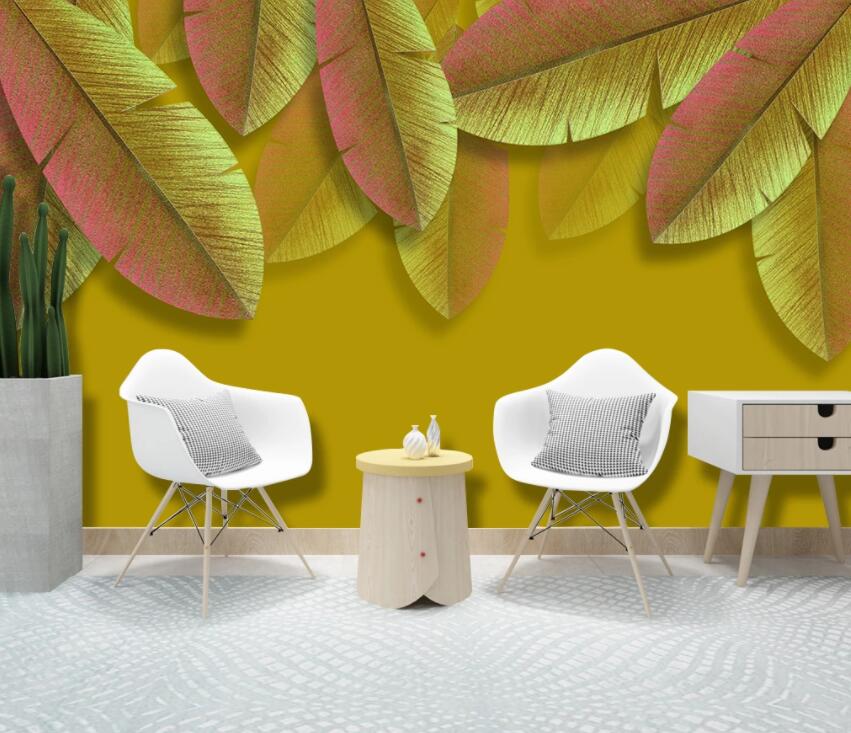 3D Golden Leaves 1962 Wall Murals Wallpaper AJ Wallpaper 2 