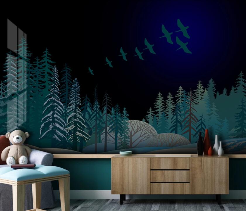 3D Starry Woods 1959 Wall Murals Wallpaper AJ Wallpaper 2 