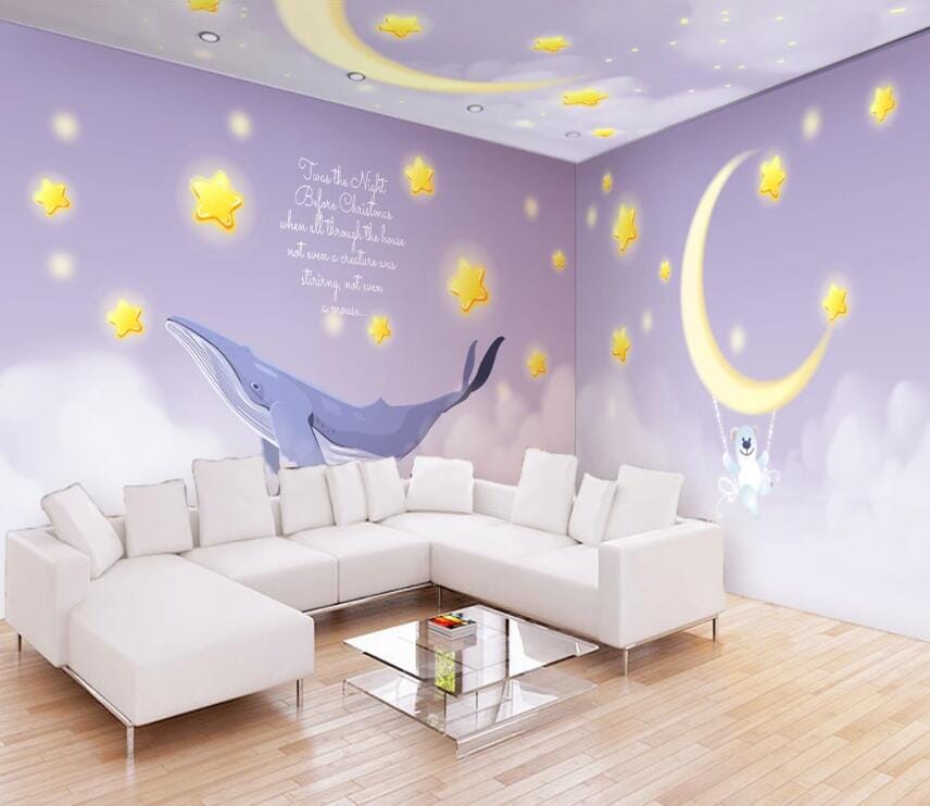 3D Blue Whale 2370 Wall Murals Wallpaper AJ Wallpaper 2 