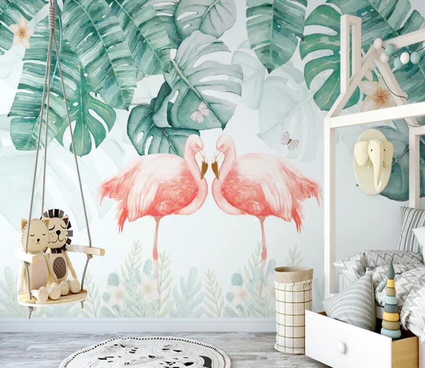 3D Pink Flamingo 2337 Wall Murals Wallpaper AJ Wallpaper 2 