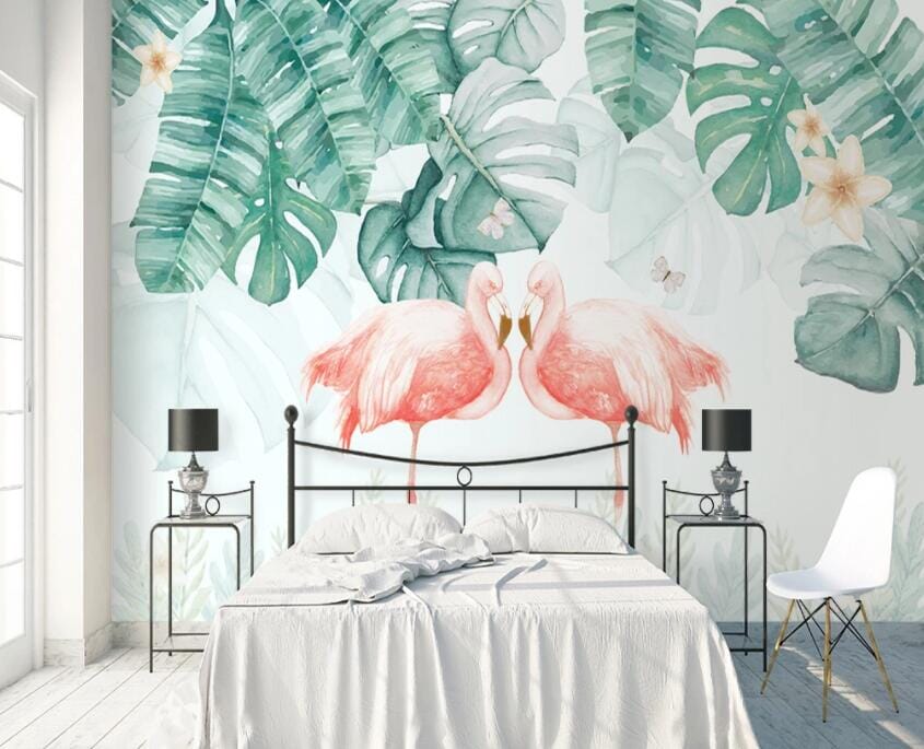 3D Pink Flamingo 2337 Wall Murals Wallpaper AJ Wallpaper 2 