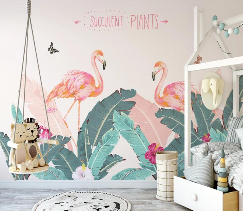 3D Pink Flamingo 1147 Wall Murals Wallpaper AJ Wallpaper 2 