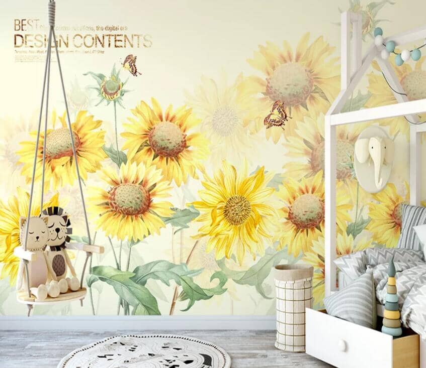 3D Sunflower 2309 Wall Murals Wallpaper AJ Wallpaper 2 