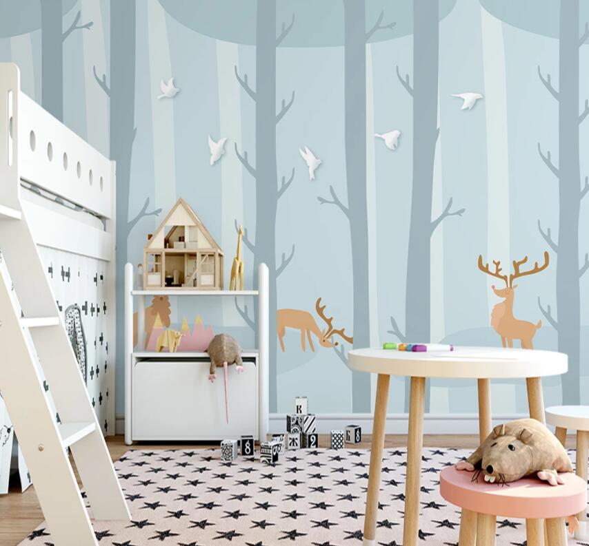 3D Deer Forest 842 Wall Murals Wallpaper AJ Wallpaper 2 