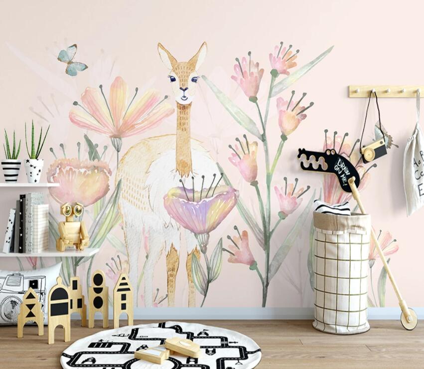 3D Fawn Flower 838 Wall Murals Wallpaper AJ Wallpaper 2 