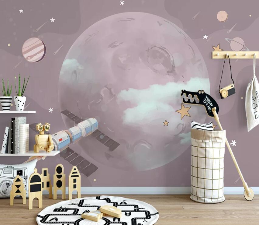 3D Moon 818 Wall Murals Wallpaper AJ Wallpaper 2 