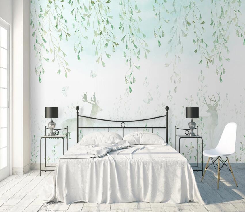 3D Green Leaf 786 Wall Murals Wallpaper AJ Wallpaper 2 