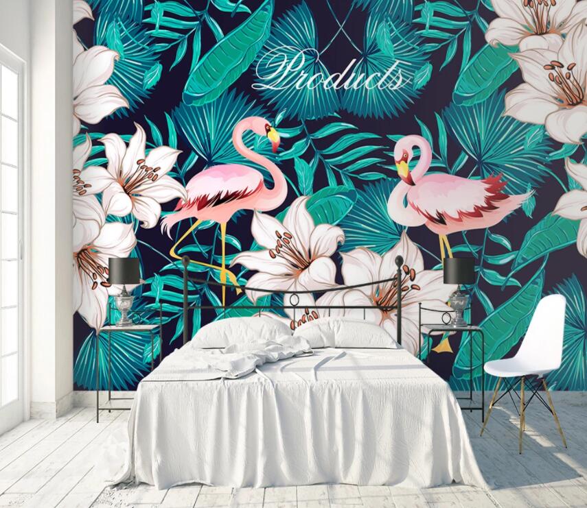 3D Pink Flamingo 768 Wall Murals Wallpaper AJ Wallpaper 2 