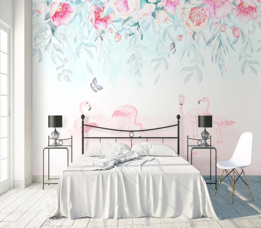 3D Flower Flamingo 764 Wall Murals Wallpaper AJ Wallpaper 2 