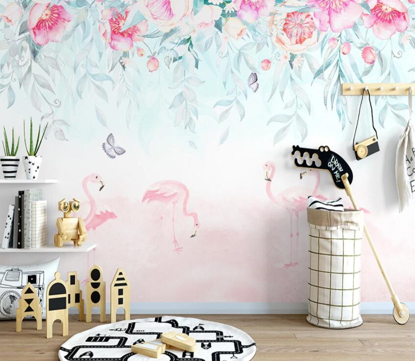 3D Flower Flamingo 764 Wall Murals Wallpaper AJ Wallpaper 2 