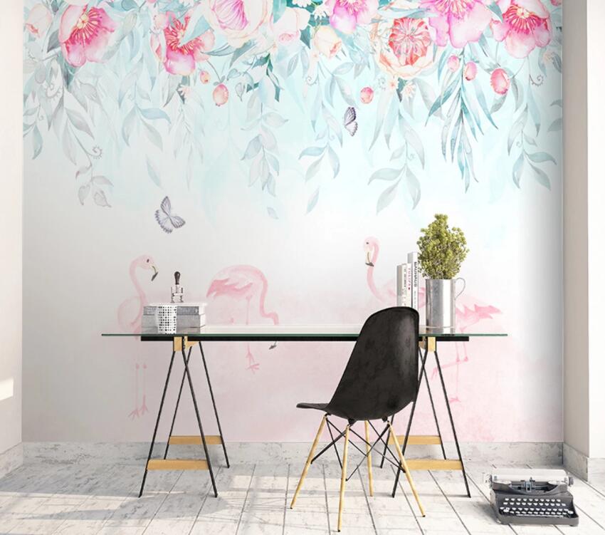 3D Flower Flamingo 764 Wall Murals Wallpaper AJ Wallpaper 2 