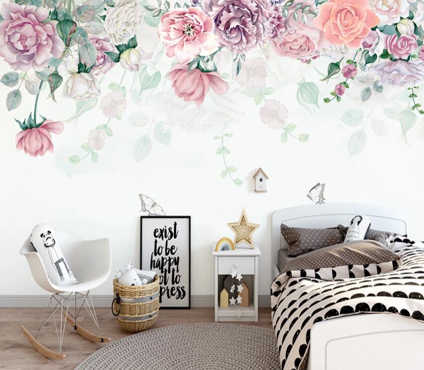 3D Colored Flowers 762 Wall Murals Wallpaper AJ Wallpaper 2 