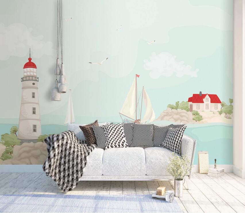 3D Castle Ocean 760 Wall Murals Wallpaper AJ Wallpaper 2 