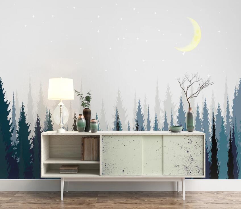 3D Forest Moon 745 Wall Murals Wallpaper AJ Wallpaper 2 