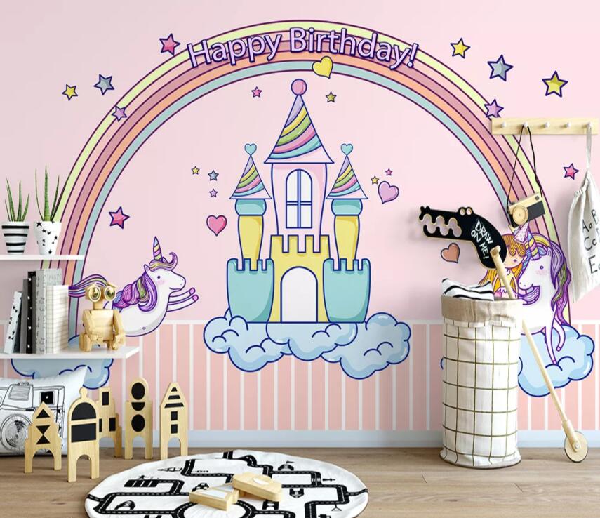 3D Pink Castle 733 Wall Murals Wallpaper AJ Wallpaper 2 