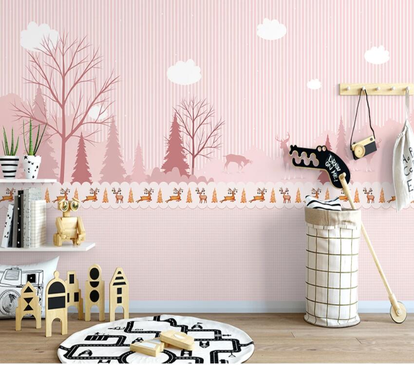 3D Pink Forest 718 Wall Murals Wallpaper AJ Wallpaper 2 