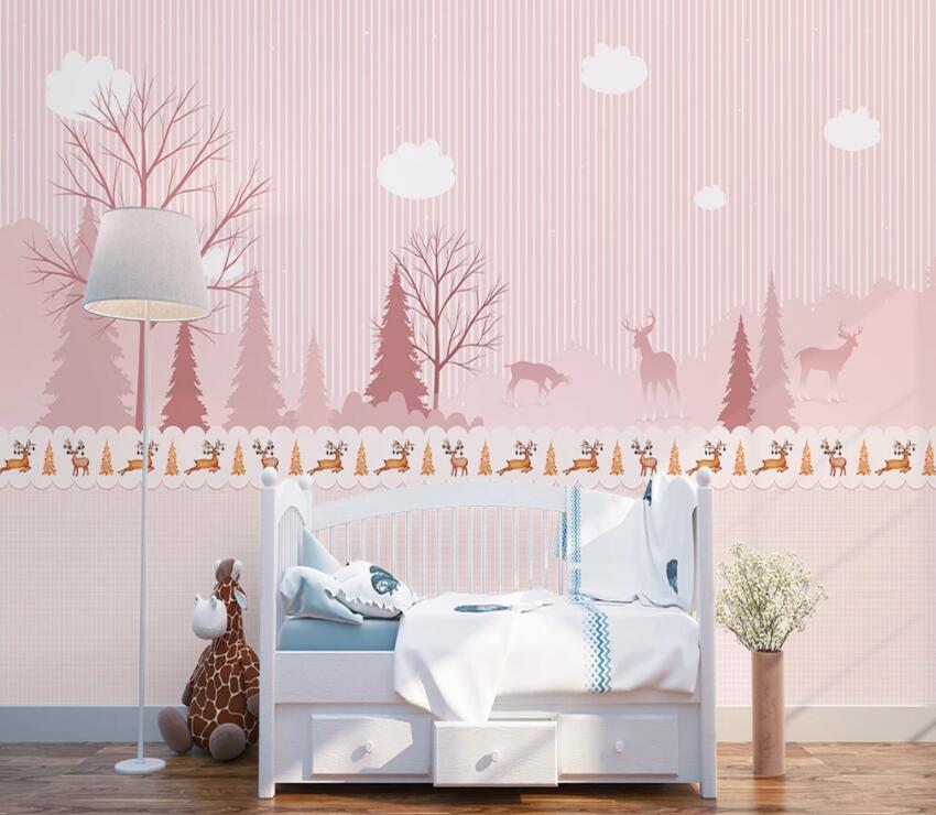 3D Pink Forest 718 Wall Murals Wallpaper AJ Wallpaper 2 