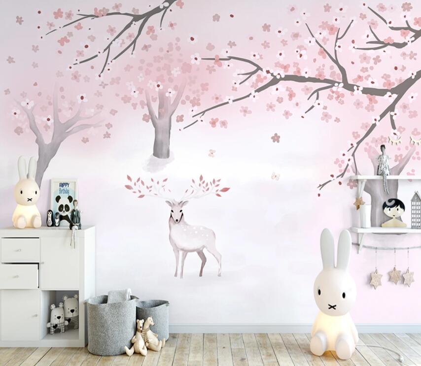 3D Pink Forest 700 Wall Murals Wallpaper AJ Wallpaper 2 