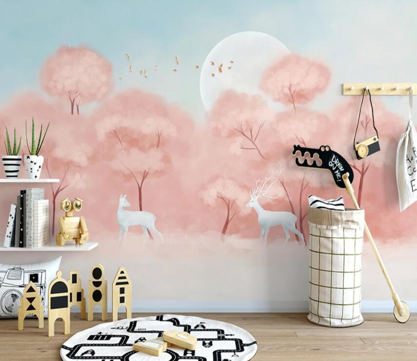 3D Pink Forest 699 Wall Murals Wallpaper AJ Wallpaper 2 