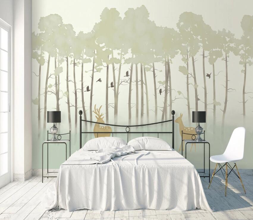 3D Misty Woods 666 Wall Murals Wallpaper AJ Wallpaper 2 